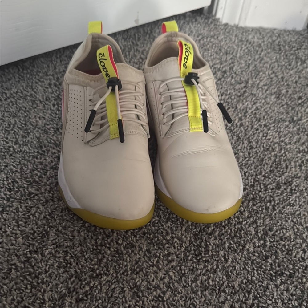 Love Cream and Yellow Slip-On Sneakers with Modern Design